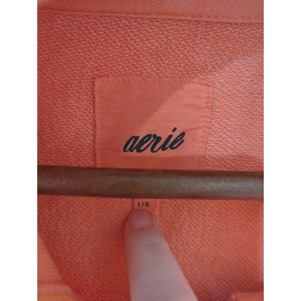 Aerie Cropped Sunwashed Coral Full Zip Hoodie - Picture 5 of 6